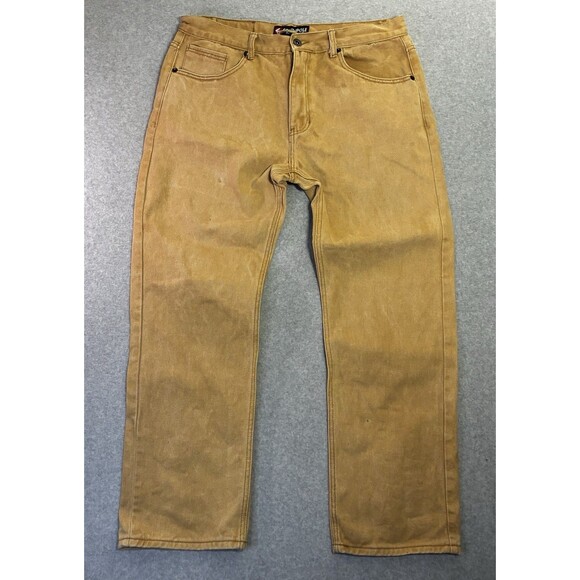 Southpole Jeans Mens 38x32 Brown Denim Pants Straight Fit Carpenter Style - Picture 1 of 8